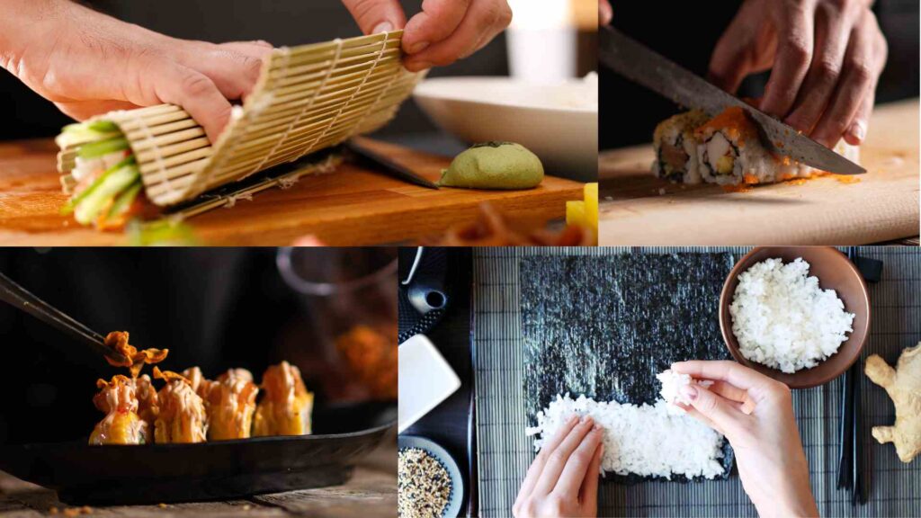 บรรยากาศการสอนทำซูชิแบบตัวต่อตัวในหลักสูตร The Sushi Entrepreneur