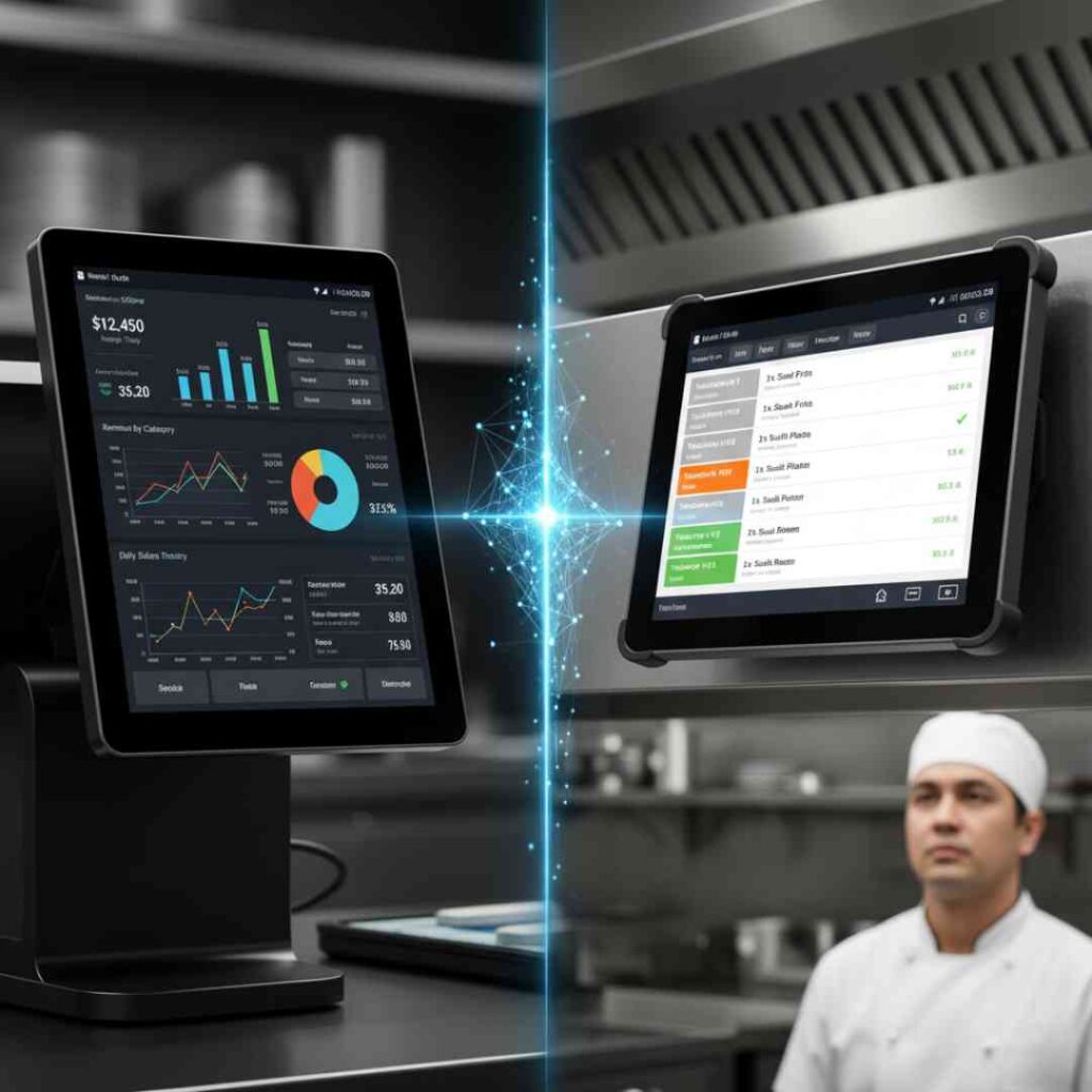 ผู้จัดการร้านกำลังประชุมทีมงานอย่างมีส่วนร่วม แสดงถึงการสร้างทีมที่แข็งแกร่งซึ่งเป็นเสาหลักในการบริหารร้านอาหาร