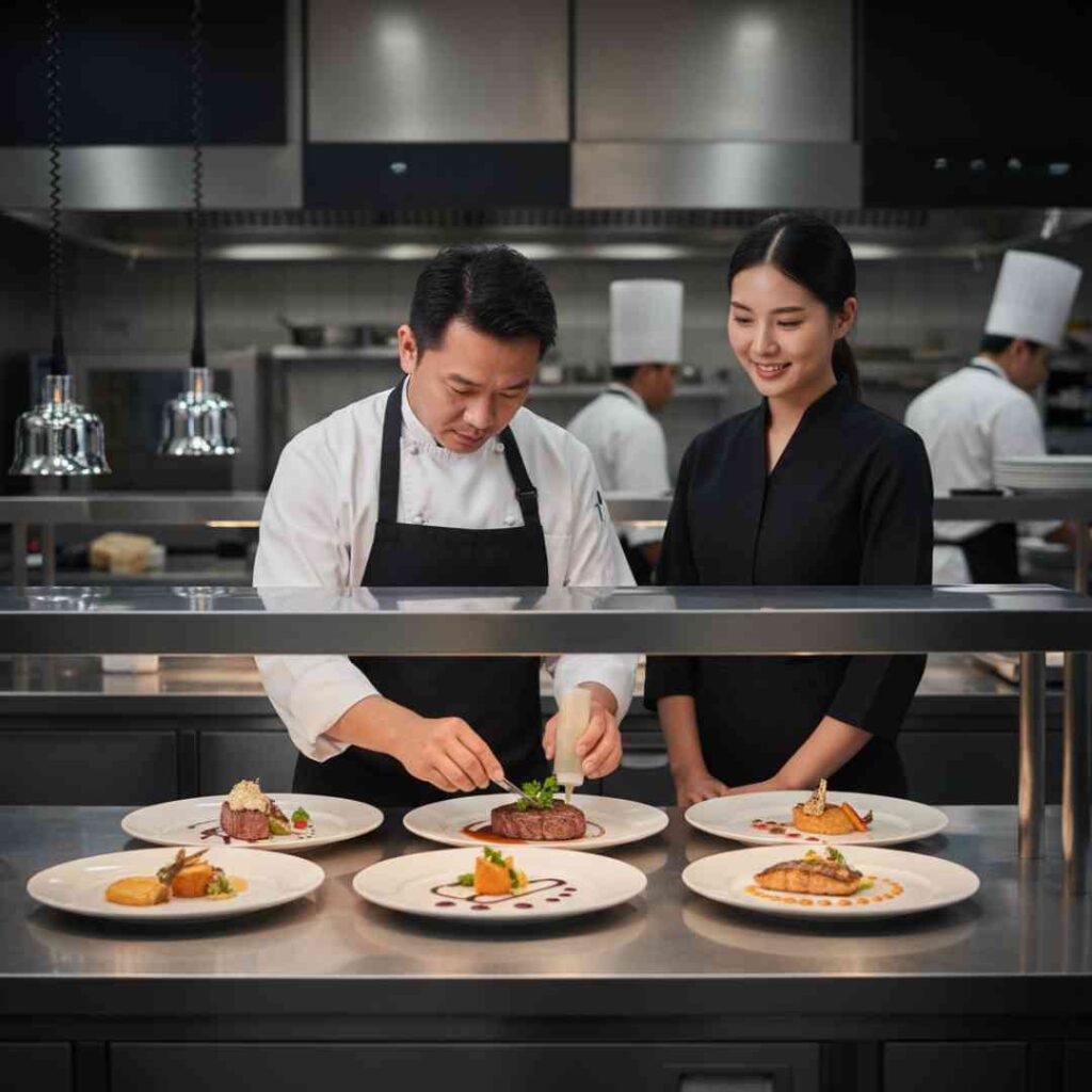 เชฟที่ปรึกษาทำหน้าที่ควบคุมคุณภาพอาหารทุกจานในวันเปิดร้านจริง