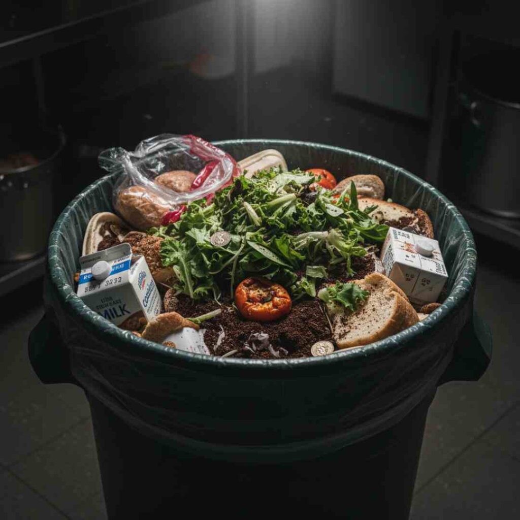 วัตถุดิบเหลือทิ้งในถังขยะของร้านอาหาร เป็นจุดรั่วไหลจากการจัดการสต็อกที่ผิดพลาด