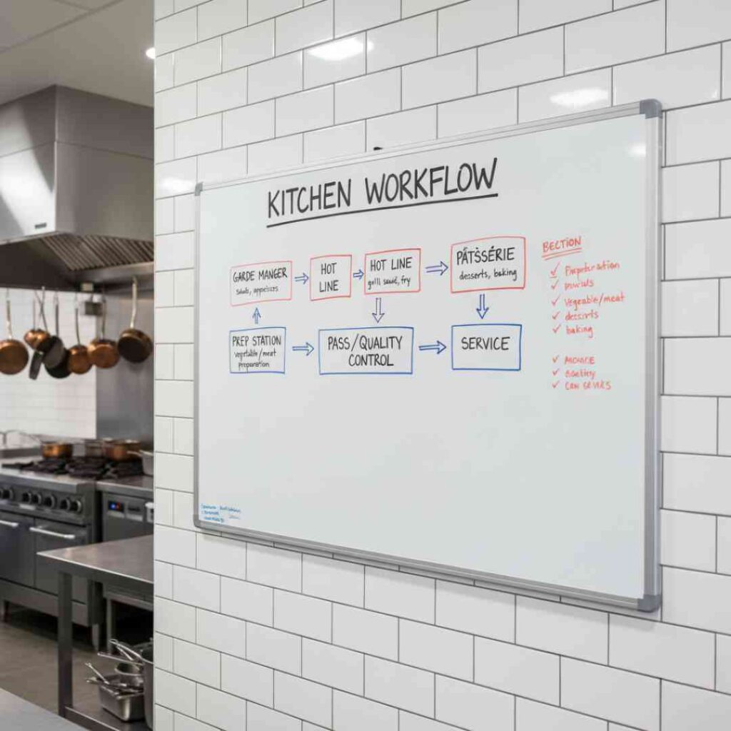 แผนผังการทำงานในครัว (Kitchen Workflow) ที่ออกแบบมาเพื่อประสิทธิภาพสูงสุด